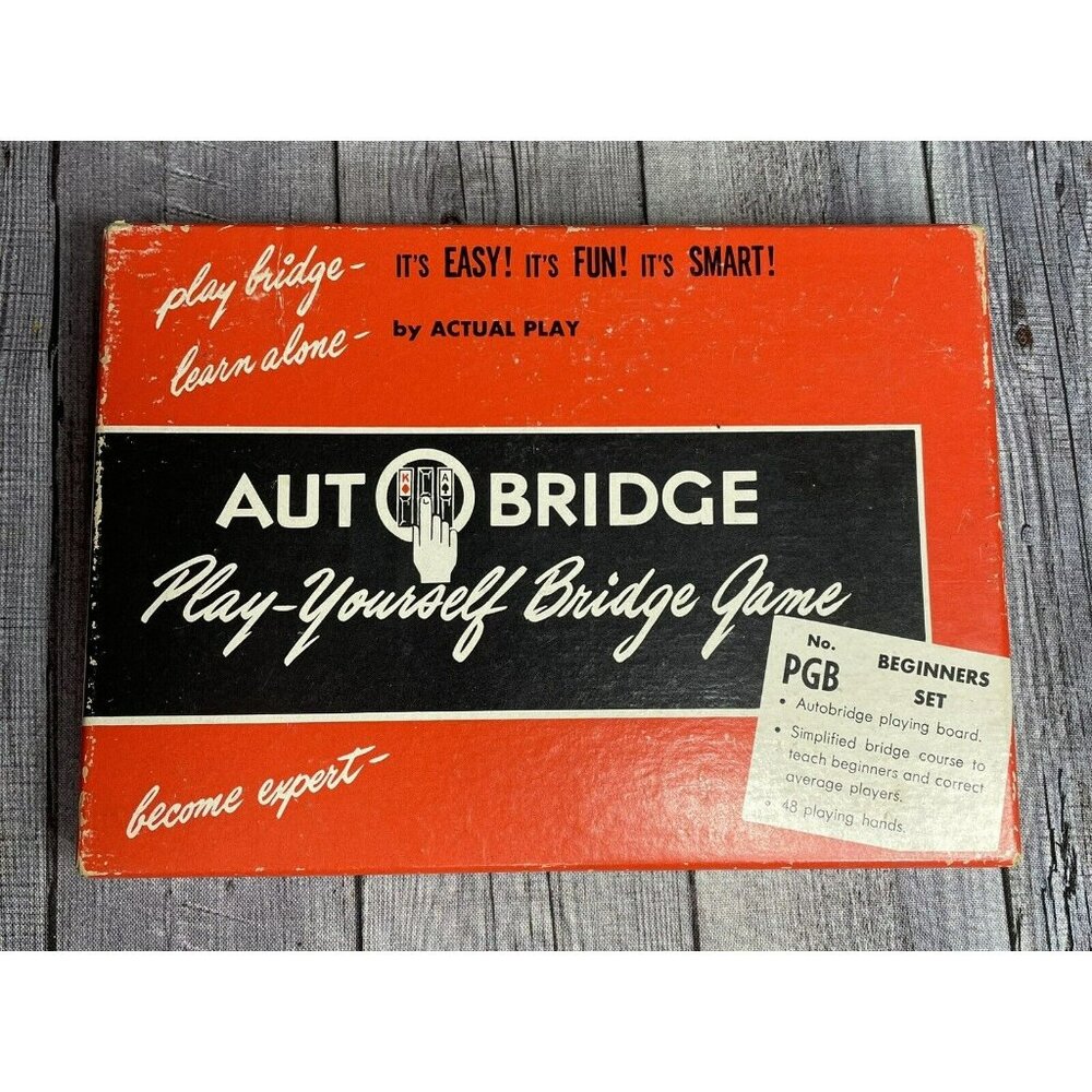Autobridge PGB Beginners Basic Set Vtg Play Yourself Bridge Game w/ 48 Hands